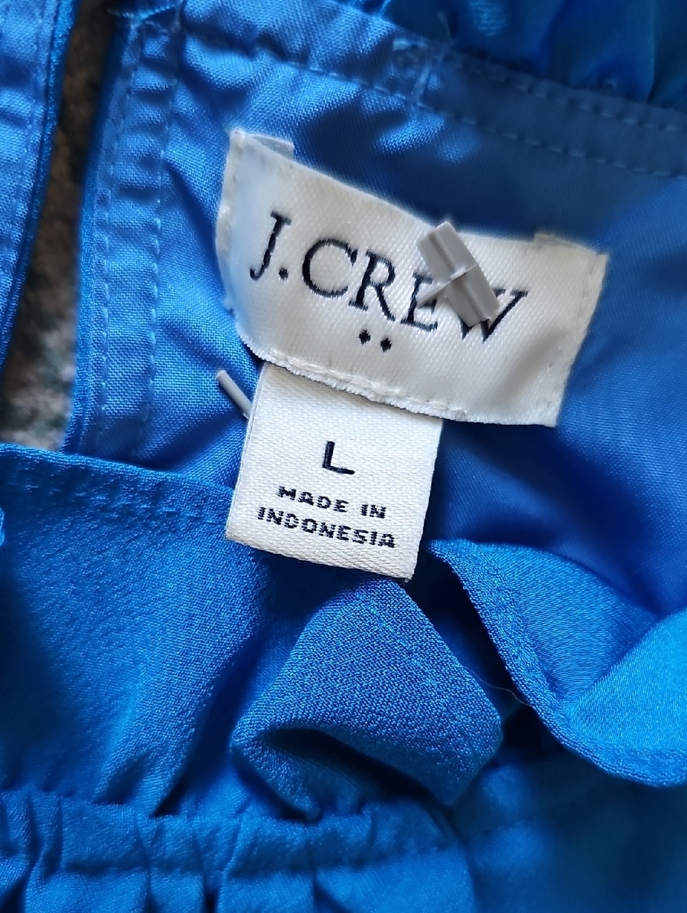 J. Crew Bright Blue Ruffle-Neck Sleeveless Top - Picture 6 of 10